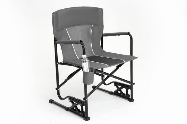 English Elm Outdoor Freestyle Rocker Camping Chair with Spring-Action Shock Absorbers, Eazy-Fold Setup, Mesh Backrest and Cup Holder for Comfort and Durability Gray W640P224429