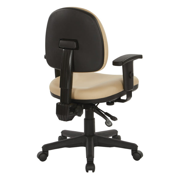 OSP Home Furnishings Sculptured Ergonomic Office Chair with Lumbar Support and Greenguard Certified Padding Buff 8180-R104