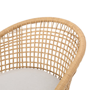 English Elm Christopher Knight Home® - ARIAS Light Brown PE Rattan Club Chair Set of 2 – Boho Curved Back, Water‑Resistant Cushions, Iron Frame 65763.00PELBRN