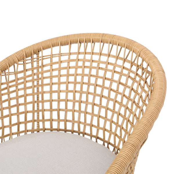 English Elm Christopher Knight Home® - ARIAS Light Brown PE Rattan Club Chair Set of 2 – Boho Curved Back, Water‑Resistant Cushions, Iron Frame 65763.00PELBRN