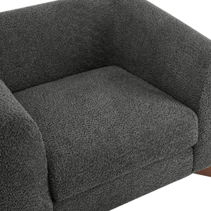 English Elm Christopher Knight Home® - Modern Upholstered Round Arm Accent Chair with Velvet Finish, Elegant Curved Back and Three Legs Design Dark Gray,Walnut 39.5 L x 32.5 W x 23.25 H N776P216196C