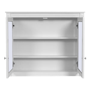 English Elm 36'' Wall Mounted Medicine Cabinet with Dual Mirrors Soft Close Doors Bathroom Storage White N710P371186K