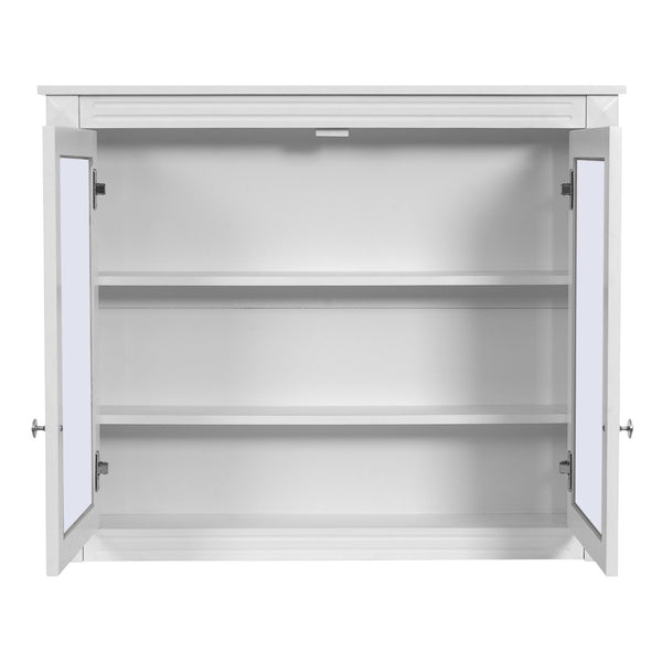 English Elm 36'' Wall Mounted Medicine Cabinet with Dual Mirrors Soft Close Doors Bathroom Storage White N710P371186K
