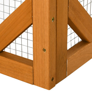 English Elm Pawhut Wooden Outdoor Catio Enclosure with Mesh Walls Climbing Platforms Asphalt Roof W2225P173769