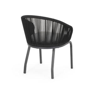 English Elm Christopher Knight Home® - CANDLEWOOD Woven Rope Club Chair Set of 2 - Modern Black Metal Frame, Water-Resistant Cushions, Handcrafted 65762.00BLK