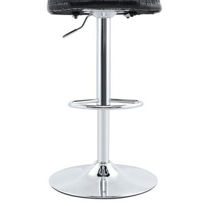 English Elm Set of 2 Adjustable Pu Leather Barstools with Chrome Base for Kitchen or Home Bar Black,Silver W3875P378576