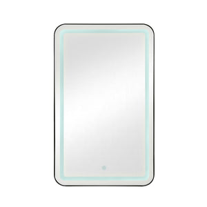 English Elm Rectangle LED Medicine Cabinet Mirror with Soft Touch Light, Magnetic Accessories, Tempered Shelves, Wall-Mounted Storage Black W688P210792