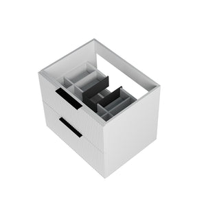 English Elm 060 Floating Wall Mounted Bathroom Vanity Cabinet with Soft Close Drawers Modern White W3520P345977