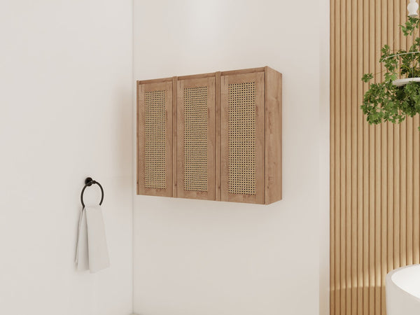 English Elm 36" Bathroom Side Cabinet - Modern Wall-Mounted Design With Soft-Close Doors For Organized Storage W999S00339