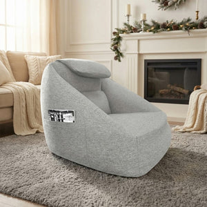 English Elm One Size Cloud Inflatable Ergonomic Couch with Headrest Five Chamber Portable Seat Grey B035P408428