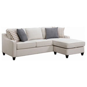 English Elm Isla Platinum L-Shaped Upholstered Sectional Sofa with Reversible Chaise, Plush Seats & Throw Pillows B062P357788
