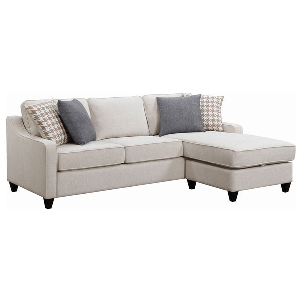English Elm Isla Platinum L-Shaped Upholstered Sectional Sofa with Reversible Chaise, Plush Seats & Throw Pillows B062P357788