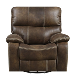 English Elm Wallace & Bay - Brown Swivel Gliding Recliner – Rustic Contemporary Chocolate Fabric, Easy-Care, Plush Comfort B361P384416