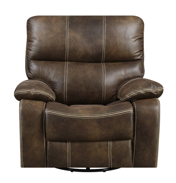 English Elm Wallace & Bay - Brown Swivel Gliding Recliner – Rustic Contemporary Chocolate Fabric, Easy-Care, Plush Comfort B361P384416