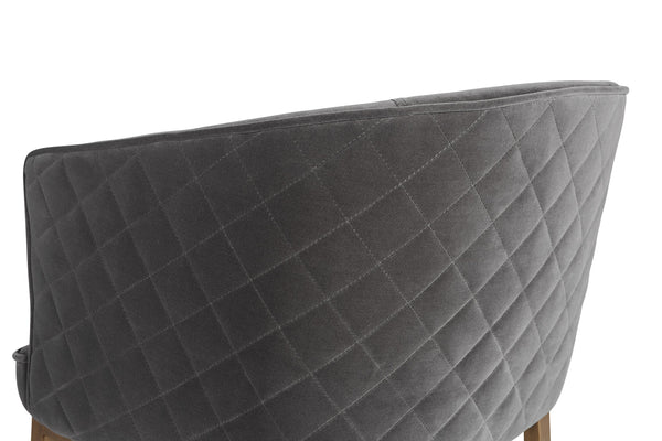 Sunpan Cornella Dining Armchair - Elegant Modern Design with Antique Brass Frame and Diamond Stitching Detail Blush Grey