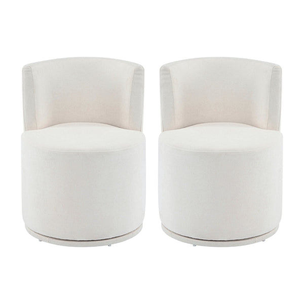 English Elm Christopher Knight Home® - Modern Swivel Upholstered Side Chair Set Of 2 - Beige, Plush Comfort For Stylish Living Spaces N768P331578B_2