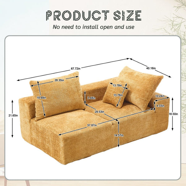 English Elm United Versatile Chenille Two-Person Sofa For Lounging, Napping & Home Office - Soft, Durable Comfort W1568P222619-GIGA