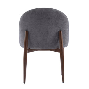 English Elm Christopher Knight Home® - Fabric Chenille Upholstered Iron Dining Chair with Ergonomic Curved Back, Plush Cushioning, Durable Frame Grey,Walnut 27.25 L x 24 W x 22.5 H N776P272026D
