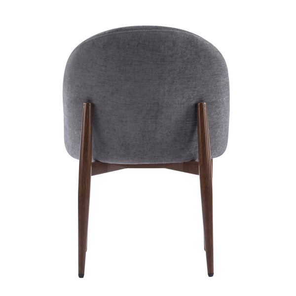 English Elm Christopher Knight Home® - Fabric Chenille Upholstered Iron Dining Chair with Ergonomic Curved Back, Plush Cushioning, Durable Frame Grey,Walnut 27.25 L x 24 W x 22.5 H N776P272026D