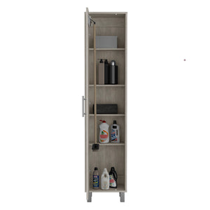 English Elm Storage Cabinet Buccan Laundry Concrete Gray – 5-Shelf Engineered Wood Organizer, Slim Profile B092142828
