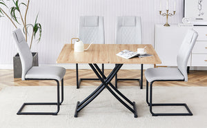 English Elm Modern Lift Top Multifunctional Table Mfc Surface Black Metal Legs Small Space Desk W1151P149702