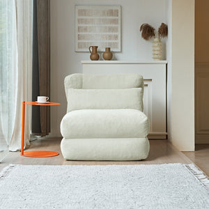 English Elm Cloud Corduroy Sleeper Chair Foldable High Density Foam Seat for Small Space Living Beige W1765P448558