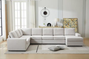 English Elm Large Modular L Shaped Sectional Sofa with Plush Cushions for Contemporary Living B2730S00054