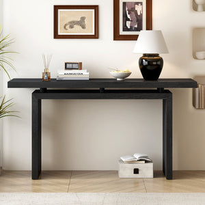 English Elm U_Style Modern Ash Veneer Console Table - Sleek, Minimalist Design For Entryway & Living Room Décor N711P241324B-GIGA