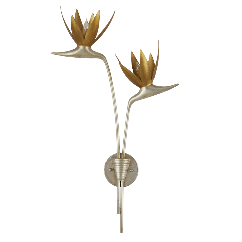 Paradiso Gold & Silver Wall Sconce - Nature-Inspired Elegance with Contemporary Design Flourish