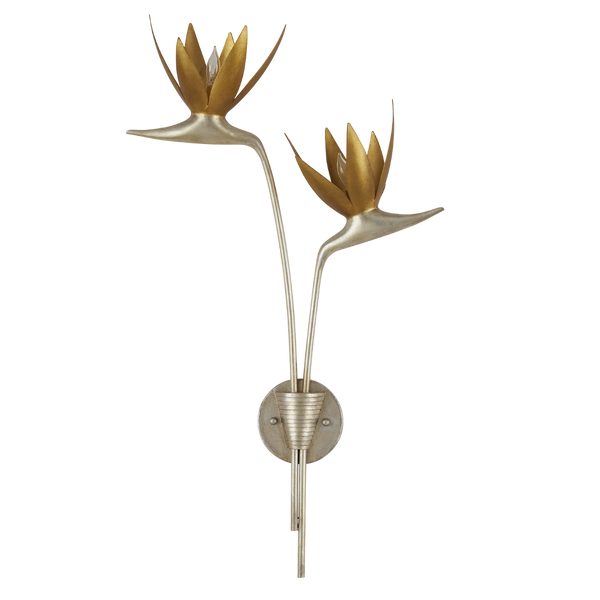 Paradiso Gold & Silver Wall Sconce - Nature-Inspired Elegance with Contemporary Design Flourish