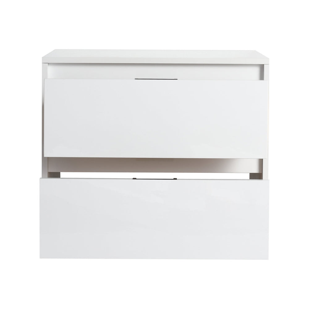 English Elm 24" Bathroom Wall Cabinet - Modern Floating Design With Soft-Close Drawers For Space-Saving Storage W999P312101