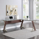 OSP Home Furnishings Zenos L-shape Desk Cherry