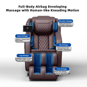 English Elm The Zero Gravity Massage Chair: Full Airbag Coverage, Hip Heating & Foot Massage For Ultimate Relaxation! W3327S00001-GIGA