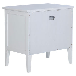 English Elm Talia Rattan Front Nightstand with Open Shelf White Coastal Bedroom Storage B062P440321