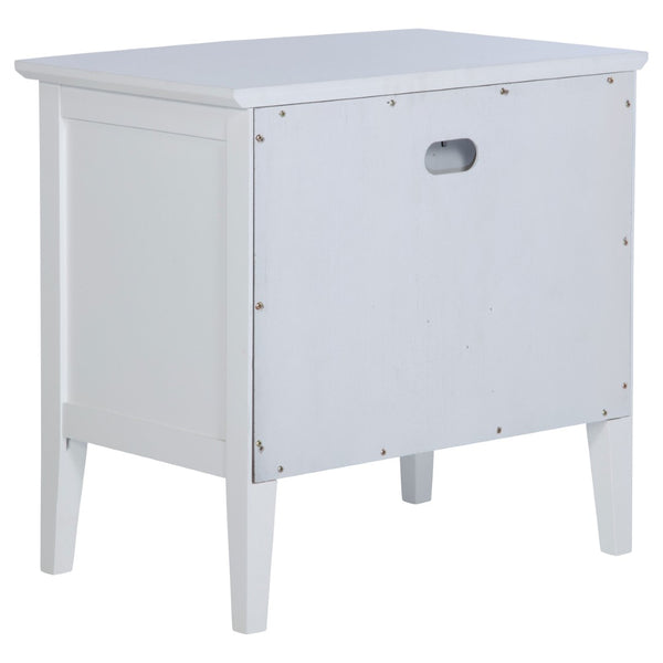 English Elm Talia Rattan Front Nightstand with Open Shelf White Coastal Bedroom Storage B062P440321
