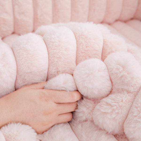 English Elm 3 in 1 Convertible Sleeper Sofa Bed with Plush Fabric, Spring Support, Cozy Skin-Friendly Comfort Light Pink W1767P195963