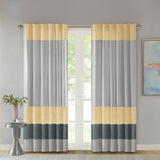 Madison Park Amherst Transitional Polyoni Pintuck Curtain Panel MP40-4371 Yellow