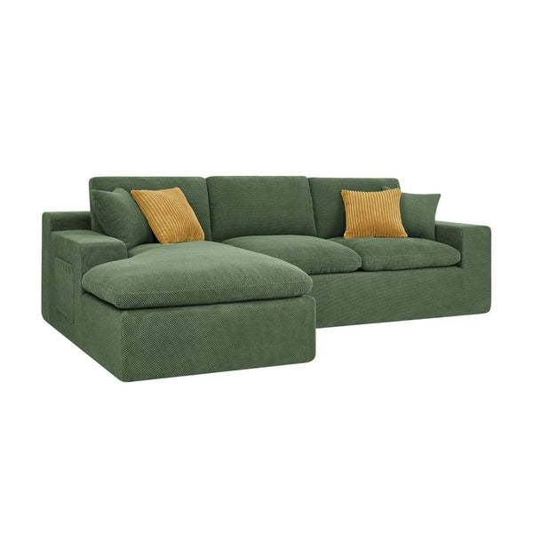 English Elm Coffee-bean Sculptural Sectional Sofa with Pod Cushions for Modern Living Rooms B2748S00126