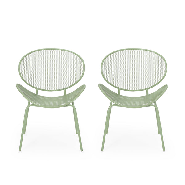 English Elm Christopher Knight Home® - ELBA Modern Iron Dining Chair with Slim Profile and Comfortable Seat — Durable, Stylish Accent Seating Green 65203.00GRN