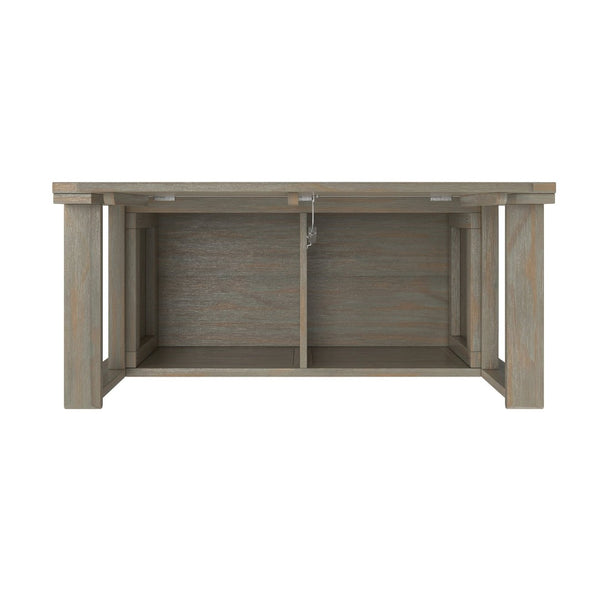 English Elm Amherst Solid Wood Lift Top Entryway Bench with Hidden Storage Compartments Gray B136P420744