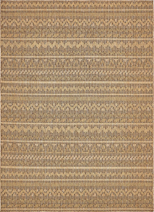 Unique Loom Outdoor Modern Southwestern Machine Made Geometric Rug Light Brown, Brown/Gold 7' 0" x 10' 0"