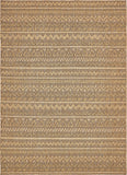 Unique Loom Outdoor Modern Southwestern Machine Made Geometric Rug Light Brown, Brown/Gold 7' 0" x 10' 0"