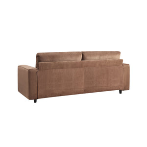 English Elm Modern Minimalist 3-Seater Corduroy Sofa with Wrinkle-Resistant Fabric, Sturdy Wood Frame, Cozy Design Brown B347P401100