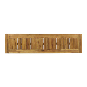 English Elm Nestor Solid Acacia Outdoor Bench Set of Two Slatted Natural Wood Patio Seating 63892.00