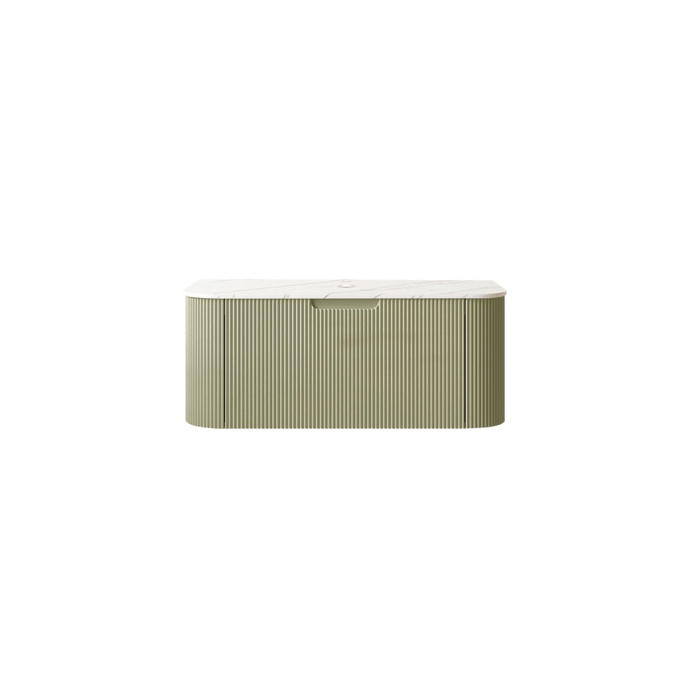 English Elm Dina Floating Bathroom Vanity Cabinet Marble Countertop Woodgrain Drawer Powder Room W2615P210286