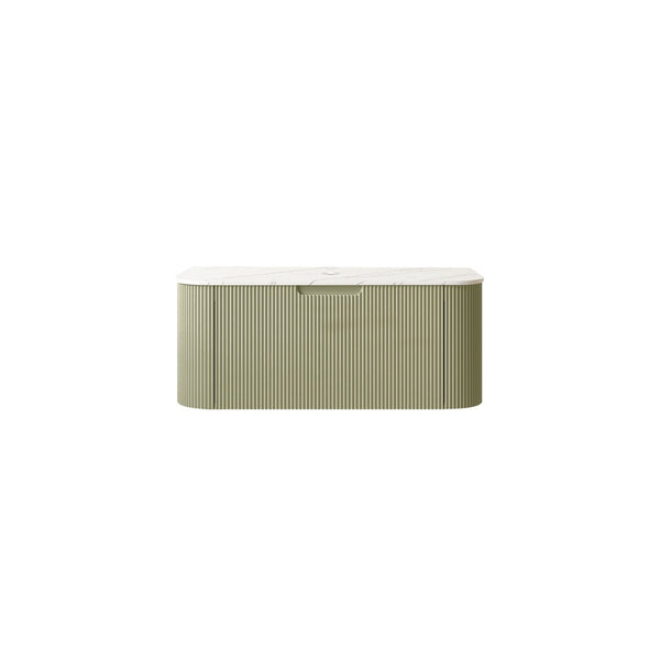 English Elm Dina Floating Bathroom Vanity Cabinet Marble Countertop Woodgrain Drawer Powder Room W2615P210286