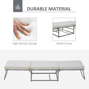 English Elm HOMCOM 2-in-1 Convertible Ottoman Sofa Bed with Thick Foam Padding, Space-Saving Guest Sleeper Gray W2225P229228