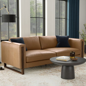 English Elm Richard 83-Inch Genuine Leather Sofa - Eco-Friendly, Durable Comfort For Modern Living Rooms B136P364288-GIGA