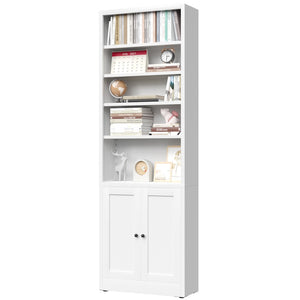 English Elm Metal Industrial Bookcase 5 Tier Open Shelves with Cabinet Door for Home Office T2398P442676