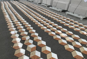 English Elm Hexagon Water-jet Marble Hexagon 5.7" Polished White Gold Red Tiles 12pcs for Floor & Wall Luxury W1696P314482